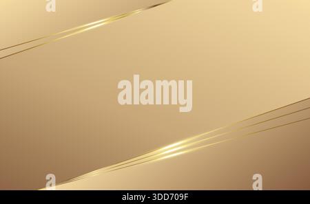 Rose gold abstract curved layers with blank space luxury background gold elements paper concept design vector illustration Stock Vector