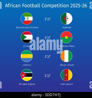 African Football Competition 2025 December 31 vector flag icons Stock Vector