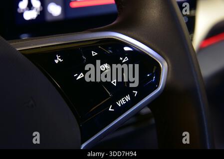 Steering wheel buttons for function control Stock Photo