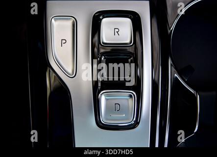 Automatic selector lever in the passenger car Stock Photo