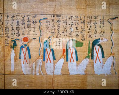 Detail - Papyrus of Djedkhonsuiusankh, the chantress of Amun - Third Intermediate Period - Papyrus - Cachette of Bab el-Gasus - Deir el-Bahari, Luxor Stock Photo
