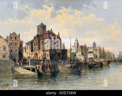 August Von Siegen - Ansicht Von Elbing, Ostpreussen 1 Stock Photo