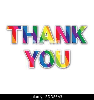 Colorful thank you text message vector illustration Stock Vector