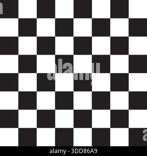 Black white checkerboard seamless pattern or Black and white square grid pattern for background Stock Vector