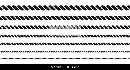 Collection of Minimalist rope icon line pattern vector stock illustration Stock Vector