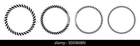 Minimalist rope icon circle sign pattern silhouette stock illustration Stock Vector