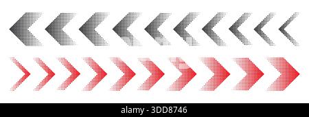 Halftone moving arrow representing speed, acceleration, fast vector illustration Stock Vector