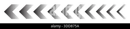 Halftone moving arrow representing speed, acceleration, fast vector illustration Stock Vector