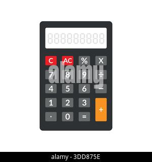 Realistic dark electronic calculator vector illustration Stock Vector