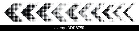Halftone moving arrow representing speed, acceleration, fast vector illustration Stock Vector