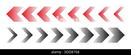 Halftone moving arrow representing speed, acceleration, fast vector illustration Stock Vector
