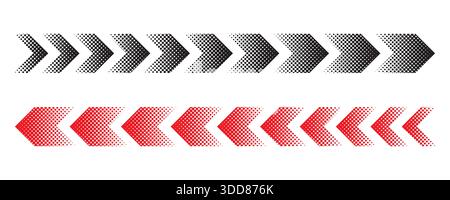 Halftone moving arrow representing speed, acceleration, fast vector illustration Stock Vector