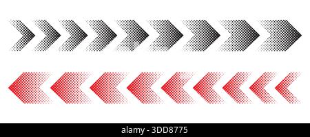 Halftone moving arrow representing speed, acceleration, fast vector illustration Stock Vector