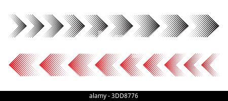 Halftone moving arrow representing speed, acceleration, fast vector illustration Stock Vector