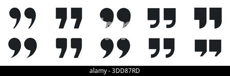 Black quotation marks symbol for citing and referencing text vector illustration Stock Vector