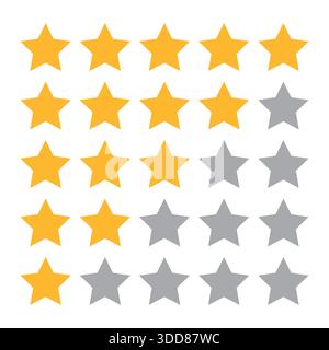Product rating or customer review Concept for feedback services and amenities, including hotels, taxis, restaurants, and more for apps and websites Stock Vector