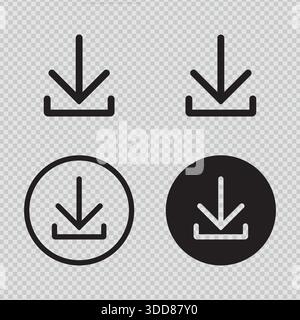 Download and upload icon set. Software Download and upload icon. Files download and upload Web icons button symbol in line and flat style Stock Vector