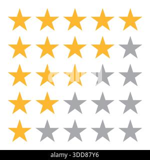 Product rating or customer review Concept for feedback services and amenities, including hotels, taxis, restaurants, and more for apps and websites Stock Vector