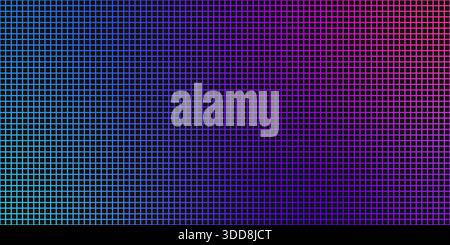 Neon pixel gradient bg. Blue, pink and purple gradient background. Abstract digital pattern with square elements grid. Vibrant cyber futuristic Stock Vector