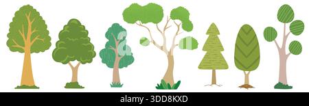 Set of trees vector cartoon Stock Vector