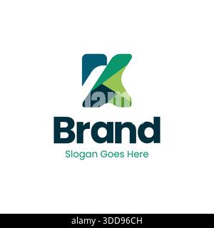 Creative letter K with colorful shapes, Logo icon design illustration element template, Modern symbol initial with overlapping style for brand identit Stock Vector