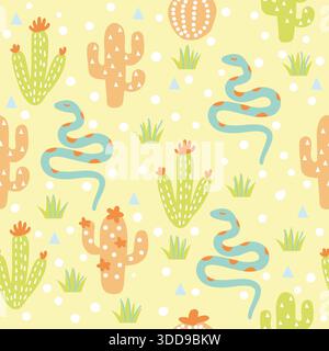 Cowboy western seamless pattern vector illustration with cowboy boots, cowboy hat, cactuses and cow kull decoration Stock Vector
