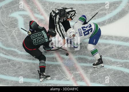 Seattle Kraken center Frederick Gaudreau (89) blocks a shot from ...