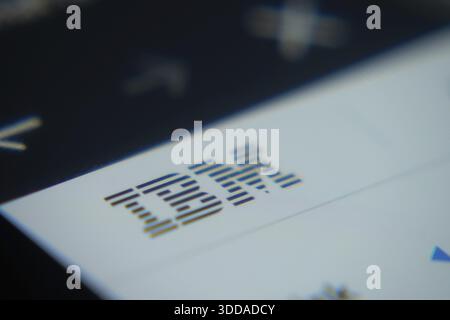 Dhaka, Bangladesh- 02 Dec 2025: A Close-up of a laptop screen is displaying the IBM web interface in a browser Stock Photo