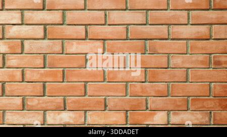 Clean Orange Brick Wall Texture with Natural Mortar Lines Professional Architectural Background for Real Estate Marketing Building Construction and Mo Stock Photo