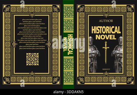 Book cover design featuring two knights guarding a sword, perfect for a historical novel Stock Vector
