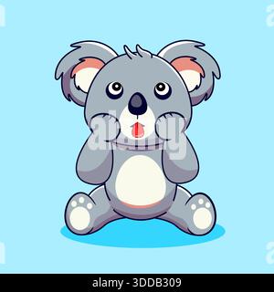 Naughty Koala with Tongue Out Vector Illustration Cartoon Design Stock Vector