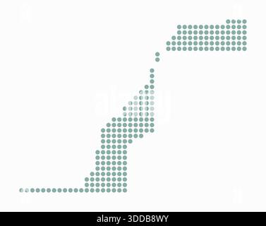 Western Sahara dotted map. Digital style map of the country on a white background. Western Sahara shape with circle dots. Colored dots style. Stock Vector