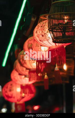 "Traditional paper lanterns at the mid autumn festival at West Kowloon ...