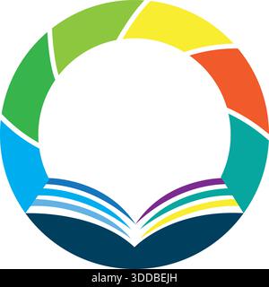 Education Book Circle Learning Logo Design Academic Vector Template Icon Stock Vector