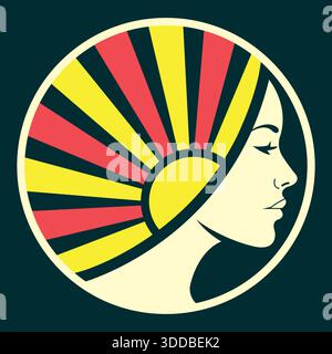Egyptian Queen Head Beauty Luxury Logo Design Historical Vector Icon Template Stock Vector