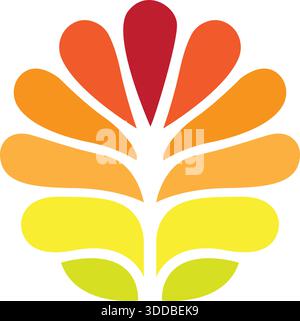 Flower Petal Circle Colorful Logo Design Nature Vector Icon Template Stock Vector