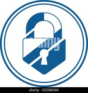 Padlock Security Protection Safe Logo Design Technology Vector Template Icon Stock Vector