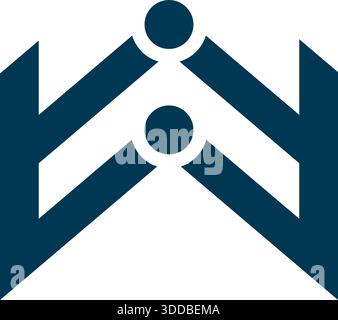 Letter W Abstract Hands Logo Design Business Growth Vector Icon Template Stock Vector