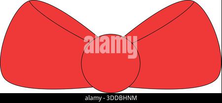 Red bow ribbon vector illustration isolated on white background, Stock Vector