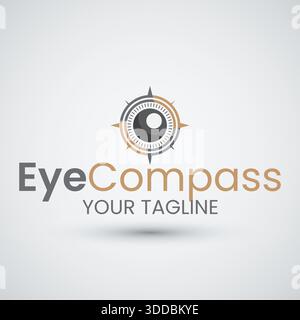 Eye Compass Logo Design with Navigation and Vision Concept Stock Vector