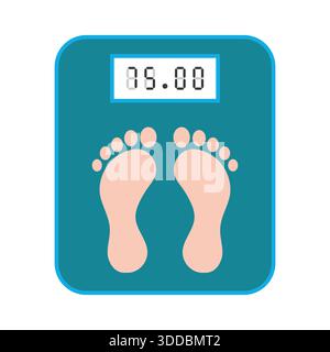 Feet on bathroom scales icon vector stock illustration Stock Vector