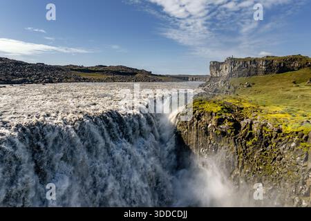 A view of the majestic Dettifoss Waterfall in northeastern Iceland Stock Photo