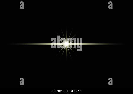 Radiant Light Burst Icon with Symmetrical Rays and Horizontal Flare Vector Illustration Stock Vector