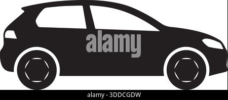 silhouette illustration of a modern hatchback car Stock Vector