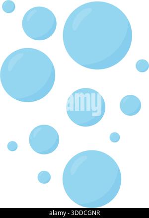 Blue soap bubbles. Flat vector water illustration for cleaning and freshness themes Stock Vector
