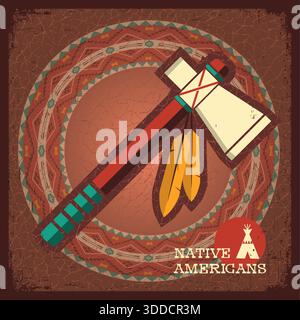 Native American Indian With Tomahawk Illustration Stock Vector Image ...