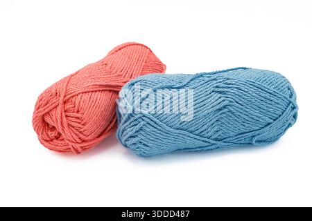 Balls of yarn on a white background. Stock Photo