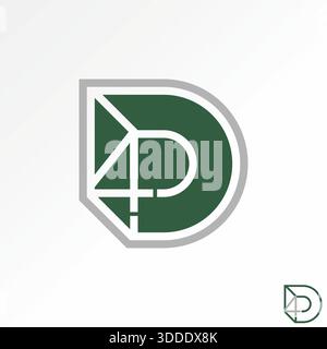 Letter 4D font line cut 3D futuristic branding perspective to modern monogram logo design graphic concept creative premium vector stock image top sell Stock Vector