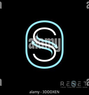 Initial S font line with arrow up down exchange to circular recycle direction logo design graphic concept creative premium vector stock image top sell Stock Vector