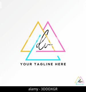 3 line triangel connected project development tech corporate business stage logo design graphic concept creative premium vector stock image top sell Stock Vector